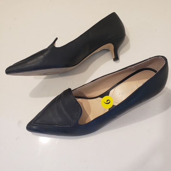 Adrienne Vittadini Black Kitten Heel Loafers - Picture 2 of 16